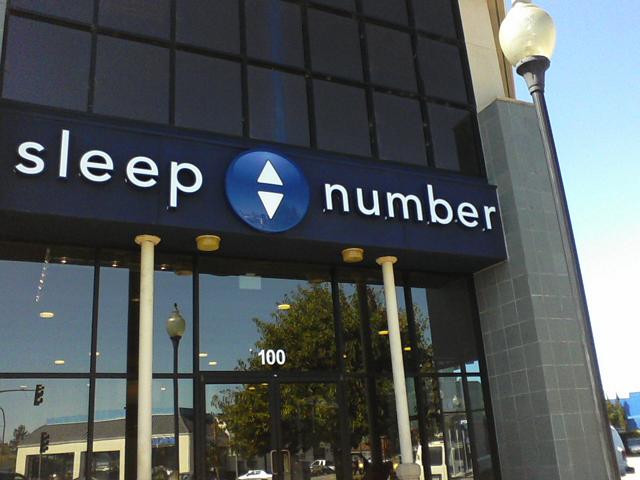 California, San Francisco Bay Area, San Mateo County, Sleep Number Channel letters w/ LED internal illumination Logo acrylic face w/LED internal illumination Redwood City 1