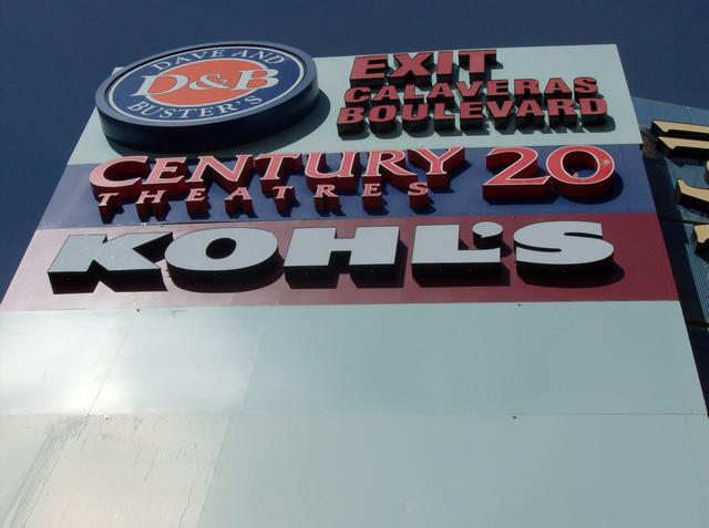 The Great Mall Individual neon lighted channel letters an aluminum structure framed with steel Milpitas, California, San Francisco Bay Area, Santa Clara County 1