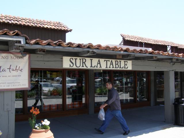Sur La Table Sand blasted sign on HDU material, painted with textured finish Palo Alto, California, San Francisco Bay Area, Santa Clara County 1