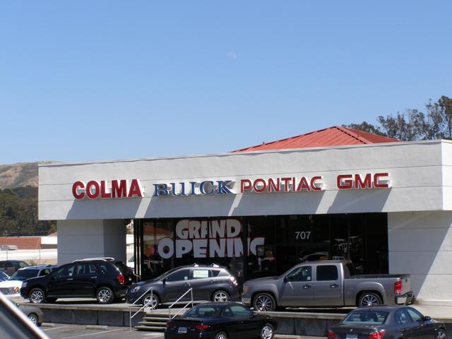 Colma Buick Pontiac Channel letters, neon internal lighting Serramonte Automall, Colma, California San Francisco Bay Area, San Francisco County 20