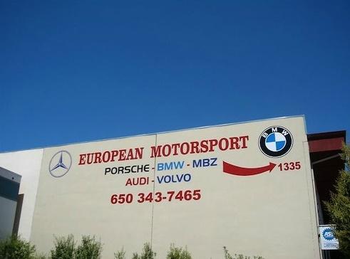 European Motorsport Hand painted & lettered sign Burlingame, California, San Francisco Bay Area, San Mateo County 3